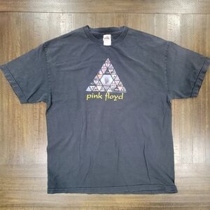 Vintage Y2K 2005 Pink Floyd Faded Triangle T-Shirt XLARGE Band Tee